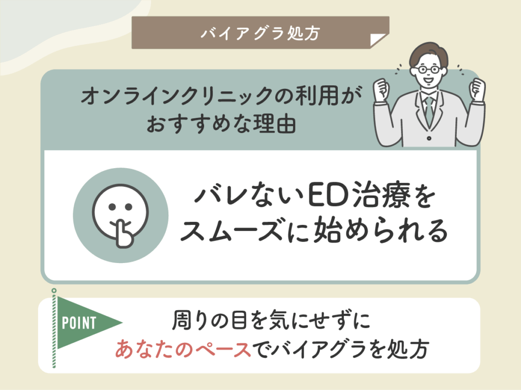 バレないED治療をスムーズに始められる