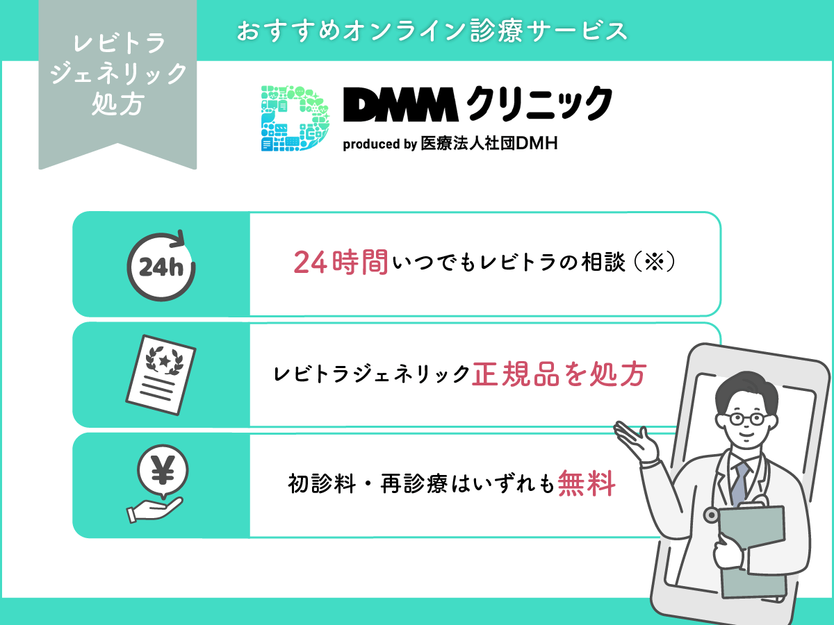 DMMオンラインクリニックは24時間レビトラの相談ができる