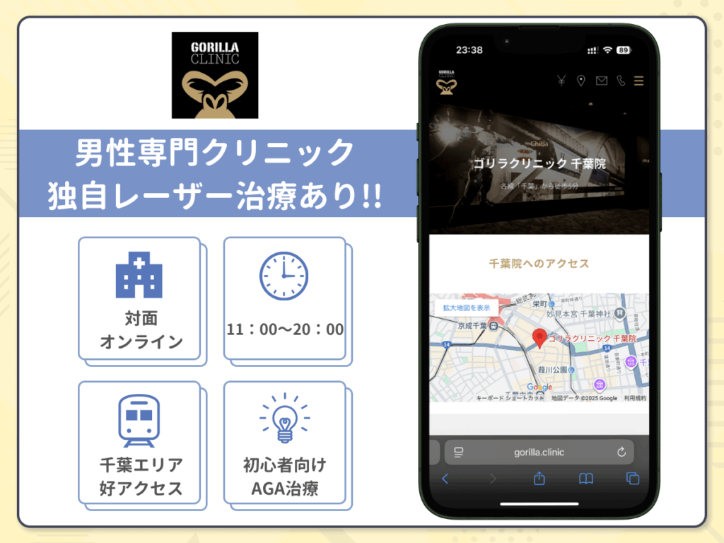 ゴリラクリニック千葉院は効果実感プランやスピード実感コースなど目的に合った対策を受けられる