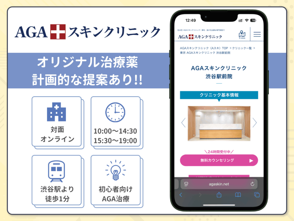 AGAスキンクリニック渋谷駅前院はオリジナル治療薬で計画的なスケジュールを提案してもらえる