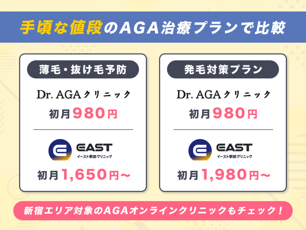 値段が安くて予算内のAGA治療を受けられる
