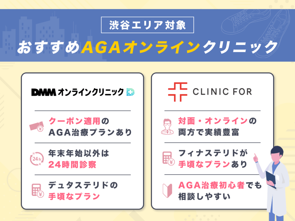 渋谷AGAおすすめクリニックを一目で比較